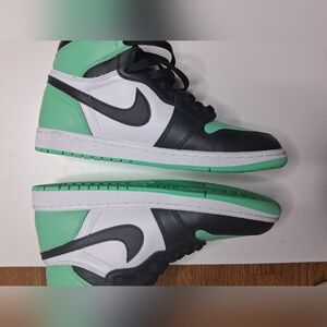 Black and Green Jordan 1's